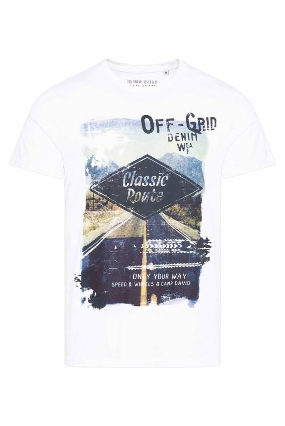 Soccx T-Shirt mit Photoprint opticwhite Nur für heute