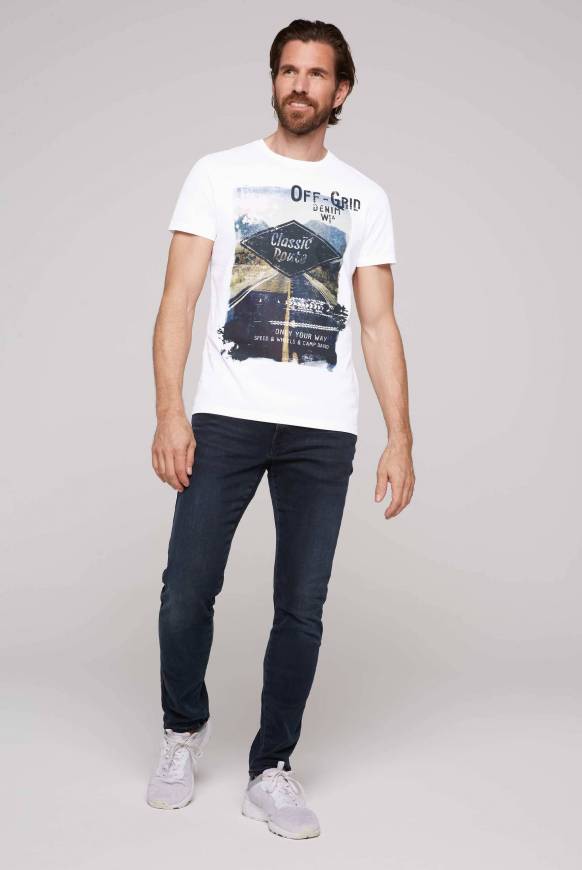Soccx T-Shirt mit Photoprint opticwhite Nur für heute