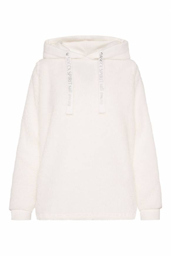 Soccx Hoodie aus Teddyplüsch mit Sweatkapuze ivory Bis zu 55% Rabatt