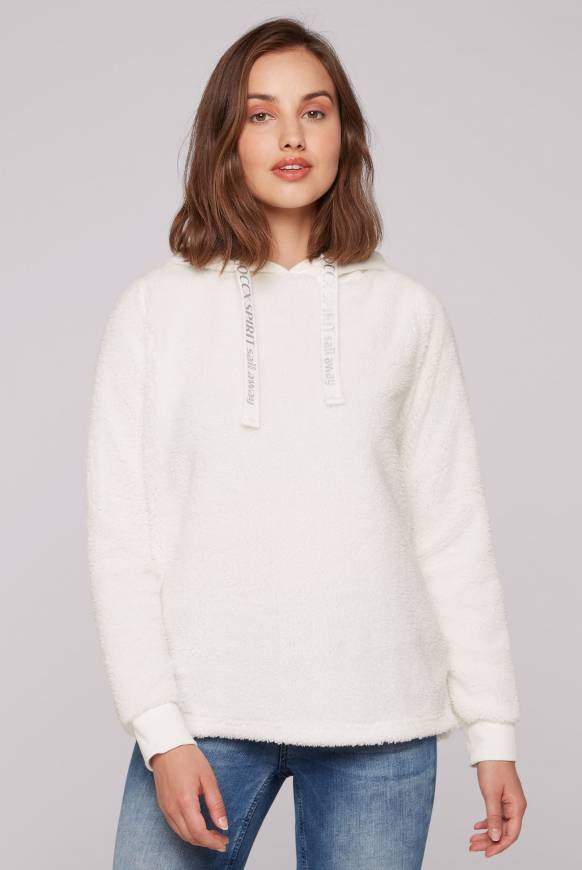 Soccx Hoodie aus Teddyplüsch mit Sweatkapuze ivory Bis zu 55% Rabatt