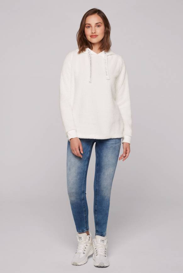 Soccx Hoodie aus Teddyplüsch mit Sweatkapuze ivory Bis zu 55% Rabatt