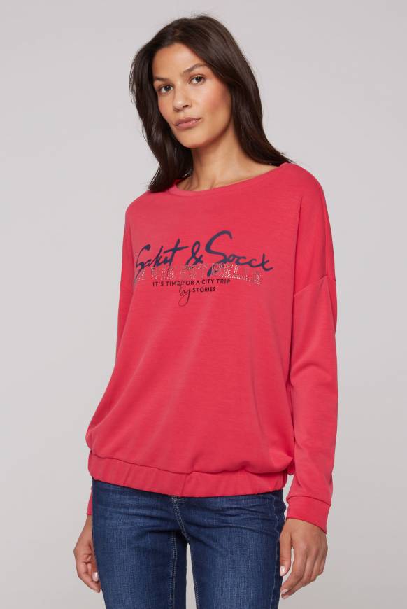 Soccx Sweatshirt mit Gummizugsaum pinky red Nur noch ein Tag übrig