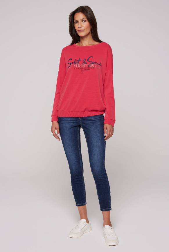 Soccx Sweatshirt mit Gummizugsaum pinky red Nur noch ein Tag übrig