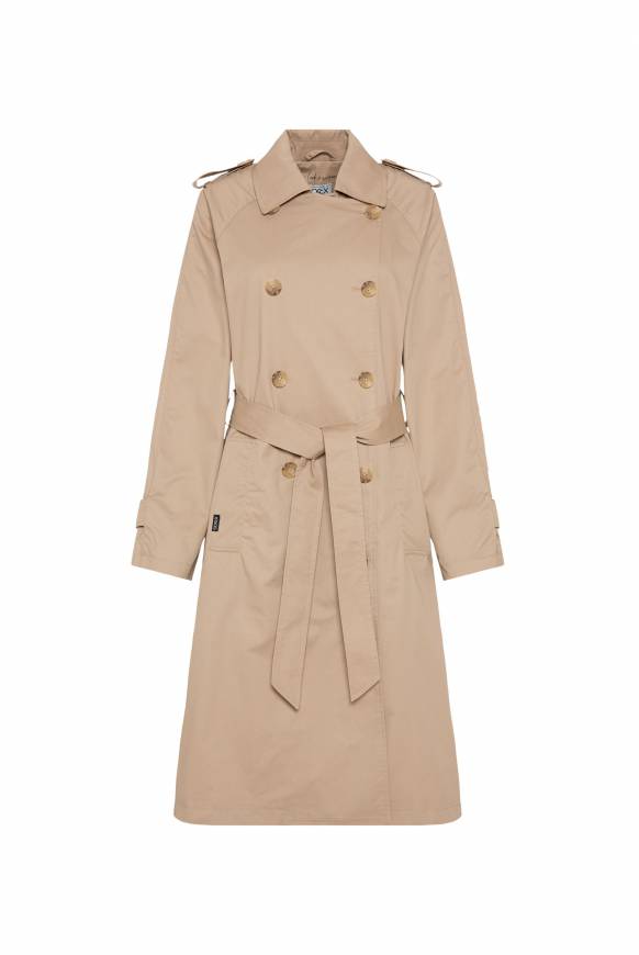 Soccx Trenchcoat mit Bindegürtel dark stone beige Riesige Rabatte