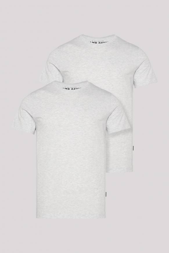 Soccx Basic T-Shirt Rundhals 2er-Pack grey melange Rabatte dieses Monats