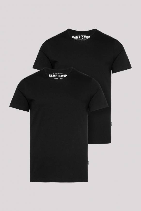 Soccx Basic T-Shirt V-Neck 2er-Pack black Online