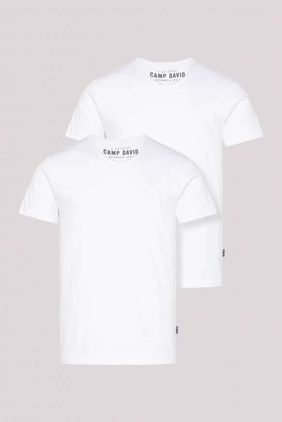 Soccx Basic T-Shirt V-Neck 2er-Pack opticwhite Auslauf