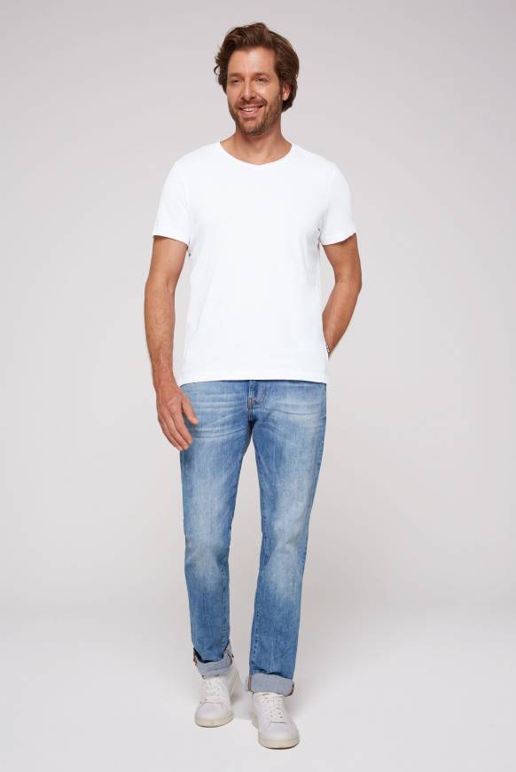 Soccx Basic T-Shirt V-Neck 2er-Pack opticwhite Auslauf