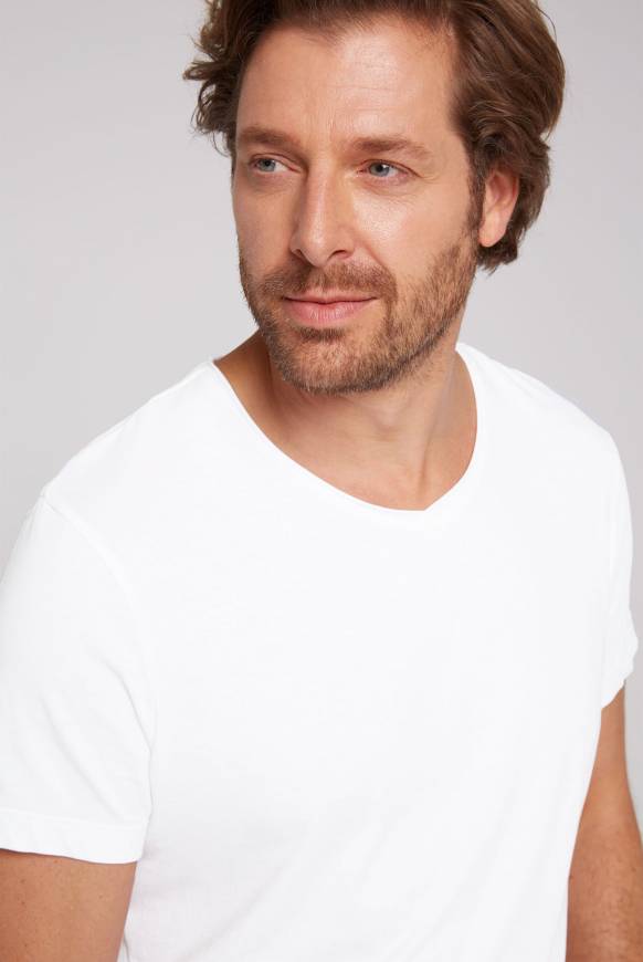 Soccx Basic T-Shirt V-Neck 2er-Pack opticwhite Auslauf