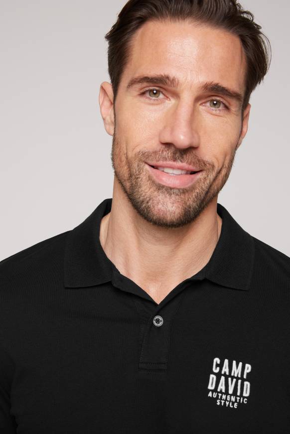 Soccx Basic Pikee-Polo mit Logo-Stickerei black im Angebot