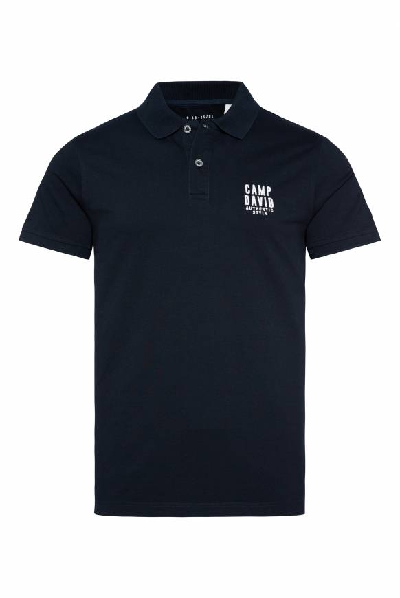 Soccx Basic Pikee-Polo mit Logo-Stickerei blue navy Schlussverkauf