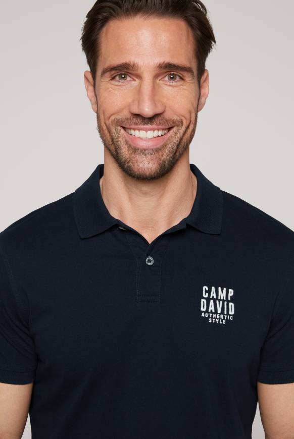 Soccx Basic Pikee-Polo mit Logo-Stickerei blue navy Schlussverkauf