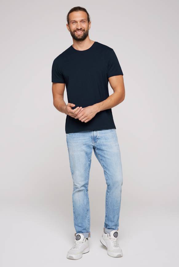 Soccx Basic T-Shirt mit Rundhalsausschnitt, Doppelpack blue navy / blue navy Meist gekauft