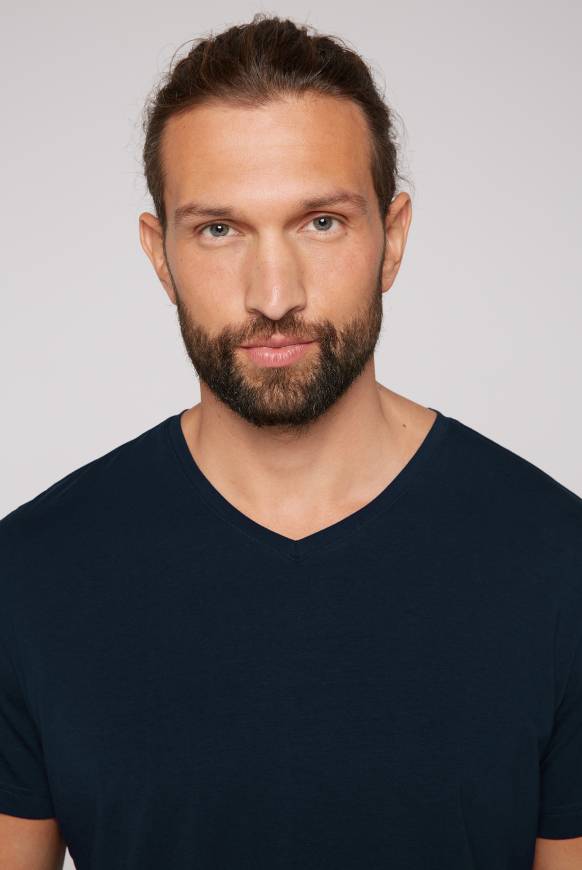 Soccx Basic T-Shirt mit V-Neck, Doppelpack blue navy / blue navy Kostenloser Versand