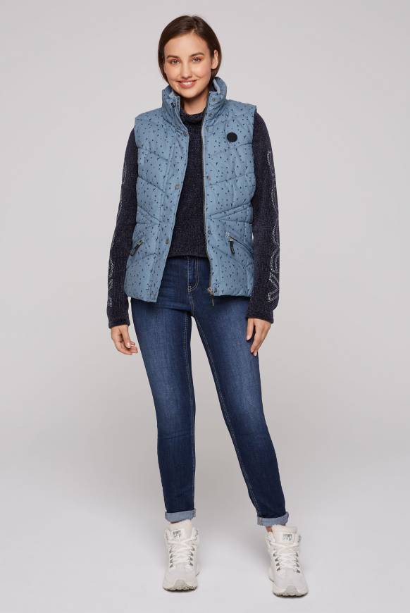 Soccx Steppweste mit filigranem All Over Print cool grey Begrenztes Angebot