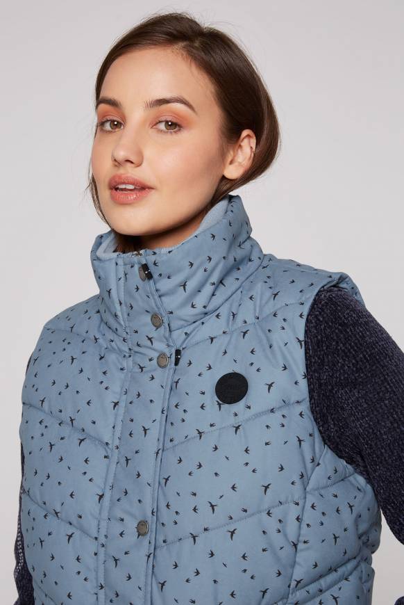 Soccx Steppweste mit filigranem All Over Print cool grey Begrenztes Angebot