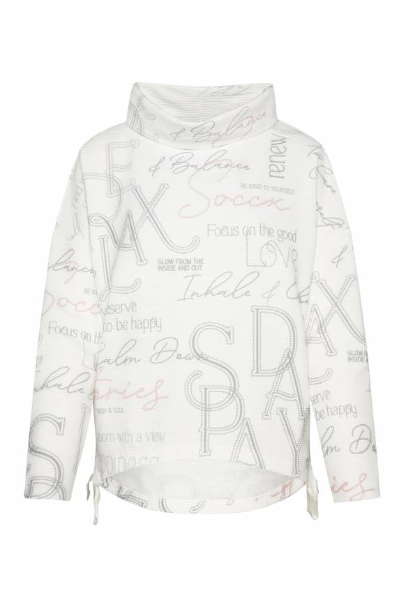 Soccx Strukturiertes Sweatshirt mit All Over Print opticwhite Preisnachlass