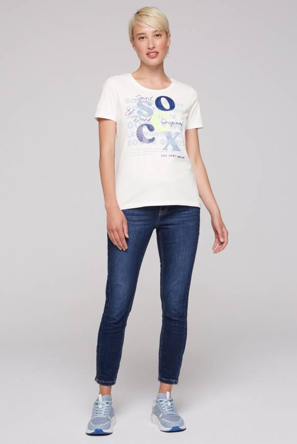 Soccx T-Shirt mit Rundhalsausschnitt und Print ivory Black Friday