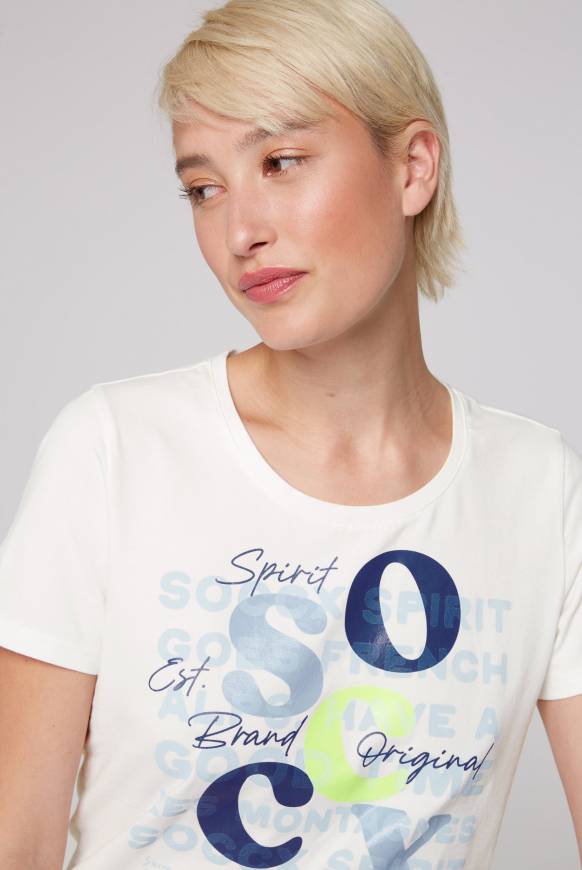 Soccx T-Shirt mit Rundhalsausschnitt und Print ivory Black Friday