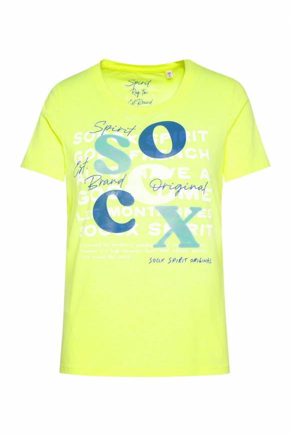 Soccx T-Shirt mit Rundhalsausschnitt und Print yellow lime Cyber Monday