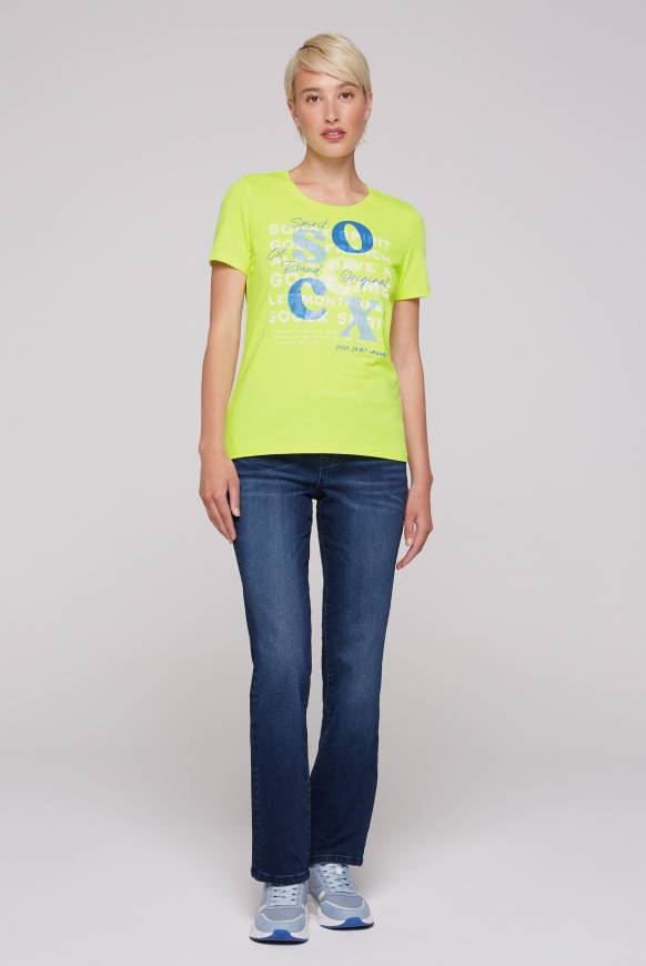 Soccx T-Shirt mit Rundhalsausschnitt und Print yellow lime Cyber Monday