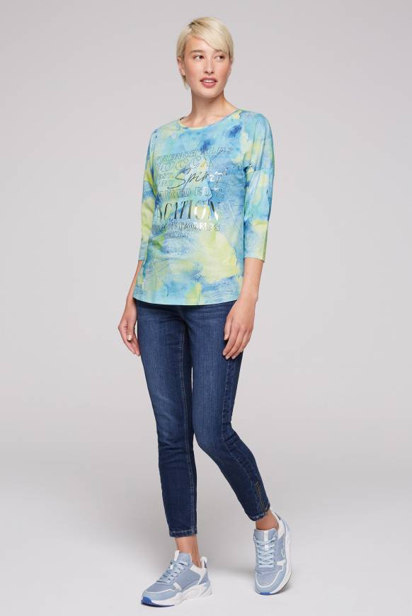 Soccx Shirt mit All Over Print und 3/4-Ärmeln ivory Osterangebot