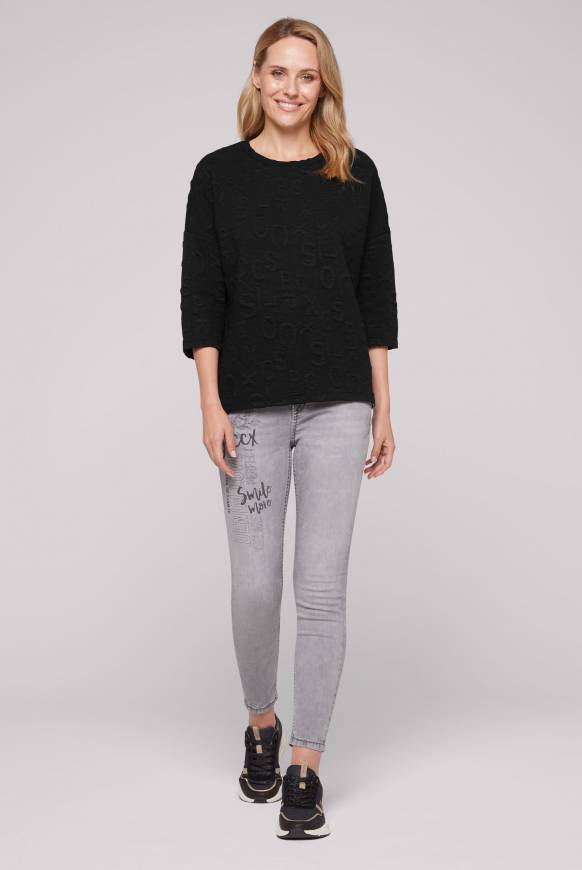 Soccx Sweatshirt mit Intarsia-Artwork black Valentinstagsangebot