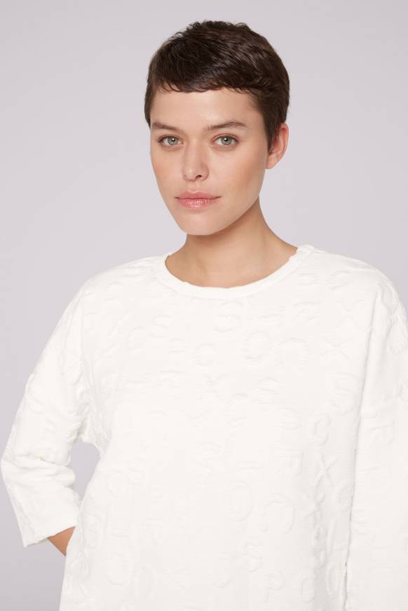Soccx Sweatshirt mit Intarsia-Artwork ivory Jubiläumsangebot