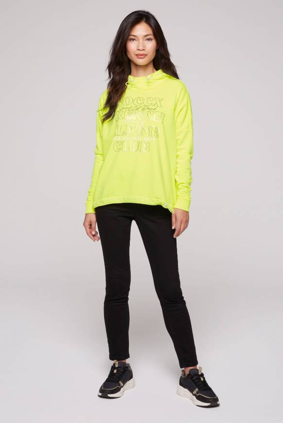 Soccx Sweatshirt mit Kapuze und Print Artwork yellow lime Top Angebot