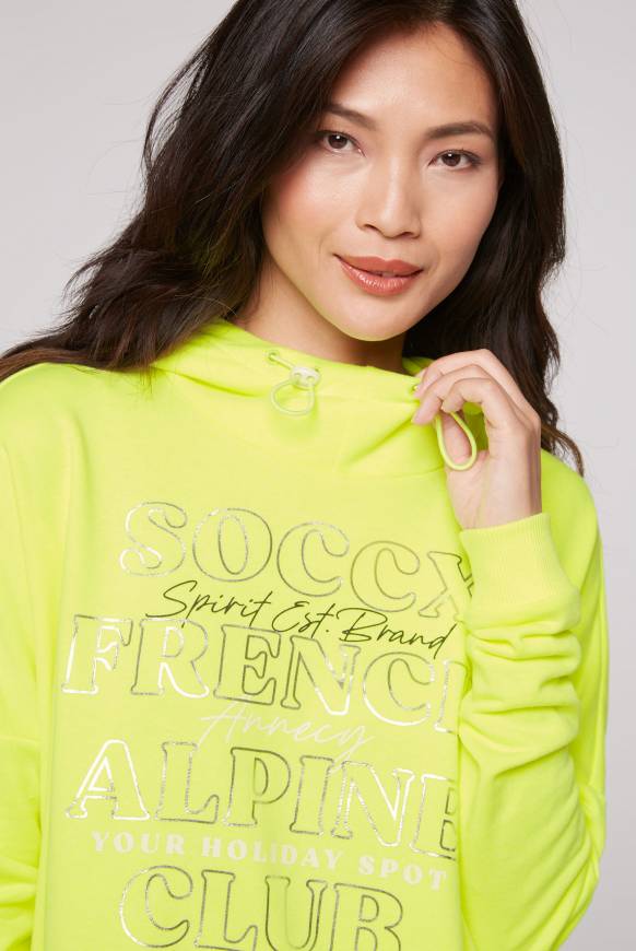 Soccx Sweatshirt mit Kapuze und Print Artwork yellow lime Top Angebot
