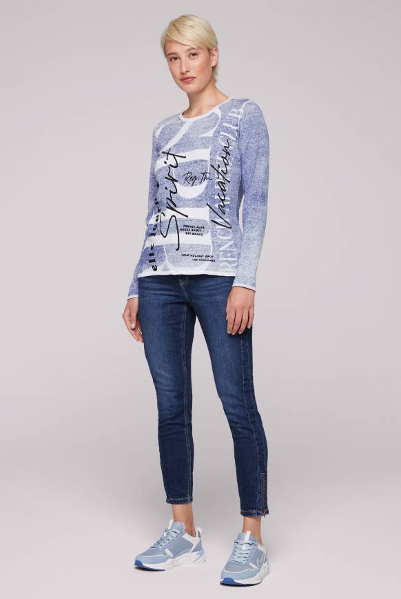 Soccx Pullover mit Acid Prints vividblue Große Rabatte