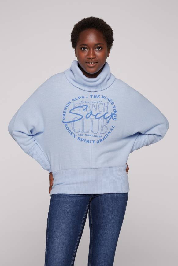Soccx Rollkragenpullover mit Fledermausärmeln cool blue Kauf eins, bekomm eins gratis