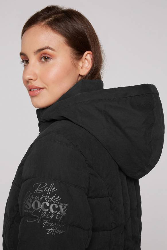 Soccx Peached Parka mit abtrennbarer Kapuze black Riesige Ersparnisse