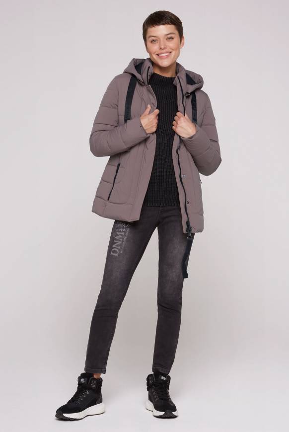 Soccx Puffer-Jacke mit abtrennbarer Kapuze brown Super Sparpreis