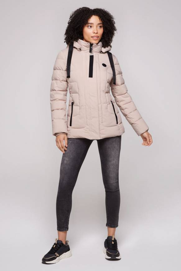 Soccx Puffer-Jacke mit abtrennbarer Kapuze light beige Kostenlose Rückgabe