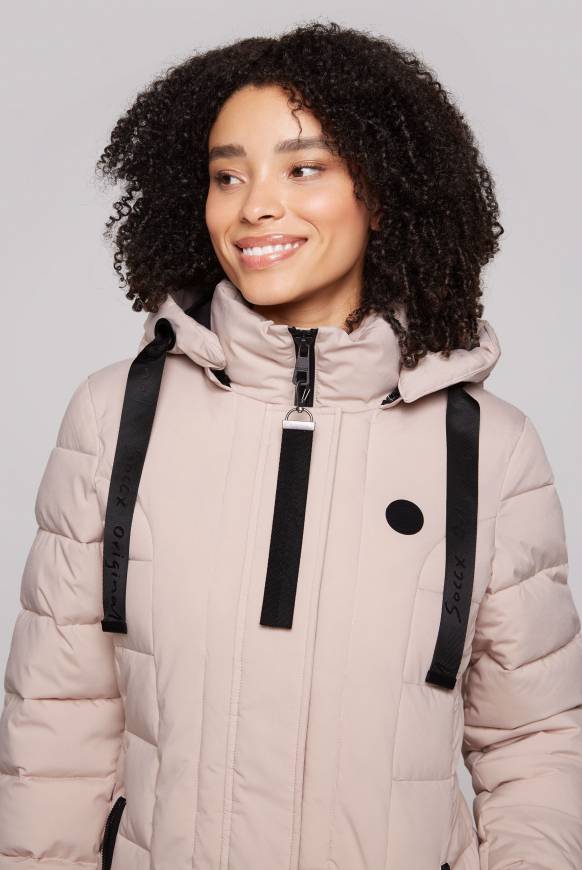 Soccx Puffer-Jacke mit abtrennbarer Kapuze light beige Kostenlose Rückgabe