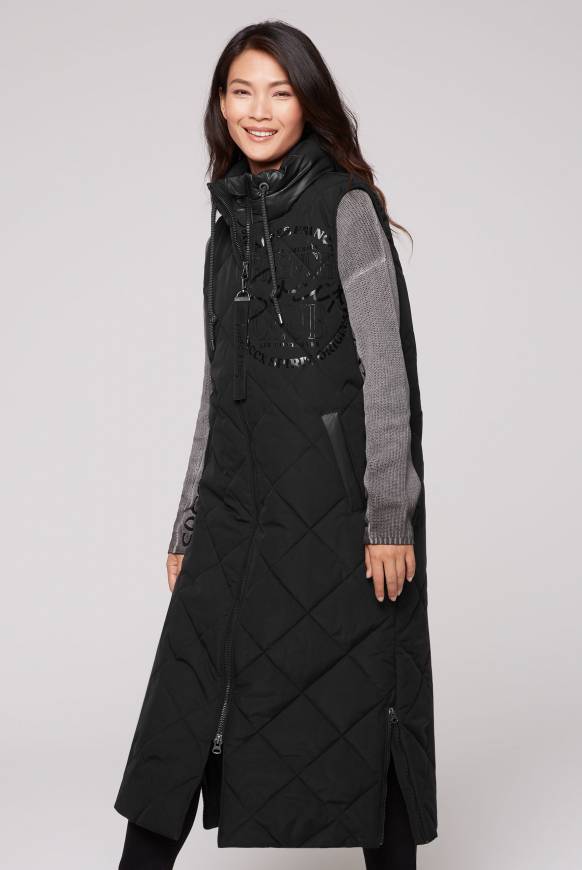 Soccx Lange Steppweste mit Shiny-Details black JETZT KAUFEN