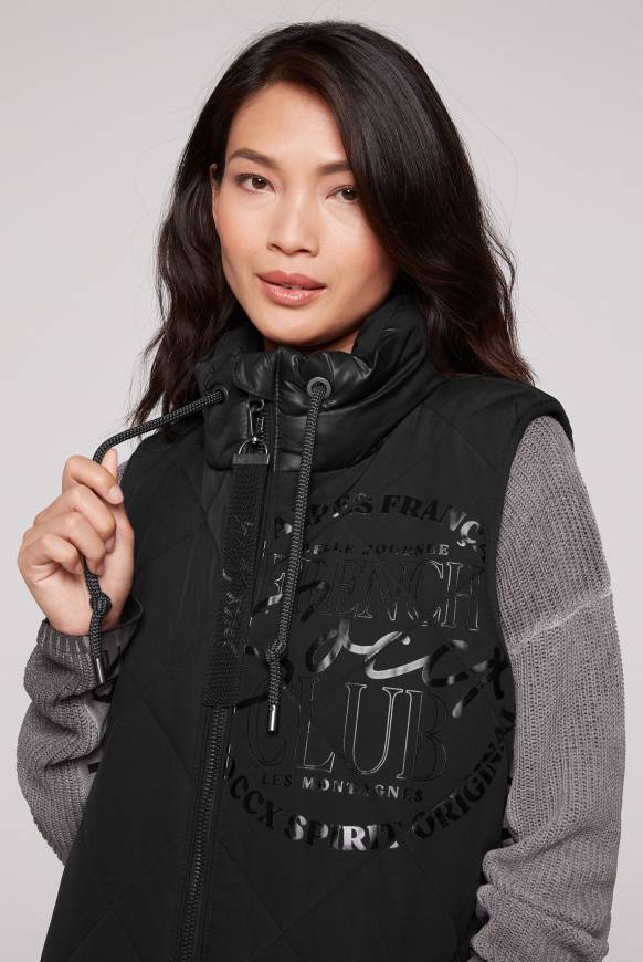 Soccx Lange Steppweste mit Shiny-Details black JETZT KAUFEN