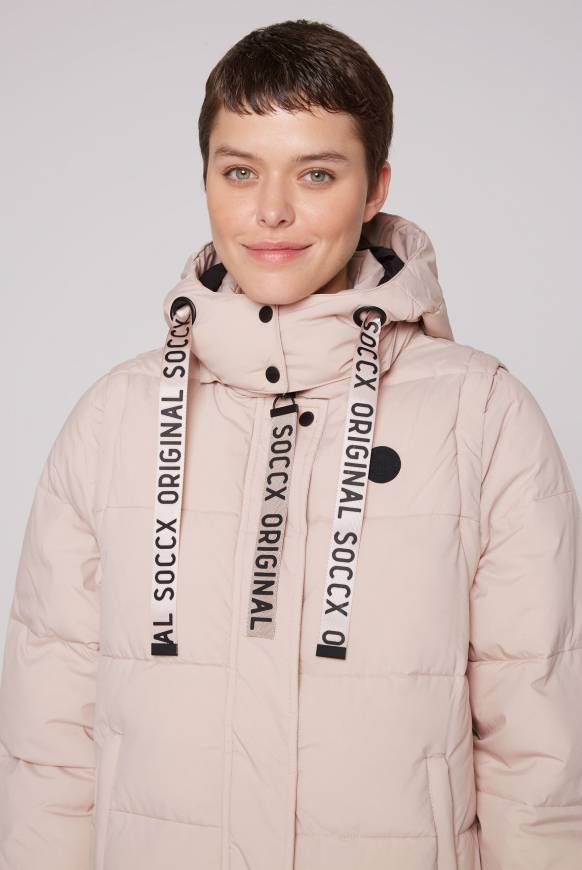 Soccx 2-in-1 Puffer Coat und Weste light beige Letzte 2 Tage