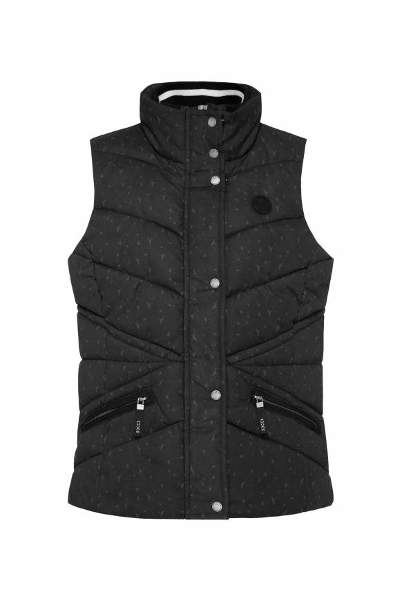 Soccx Steppweste mit filigranem All Over Print black Sonderangebot der Fabrik