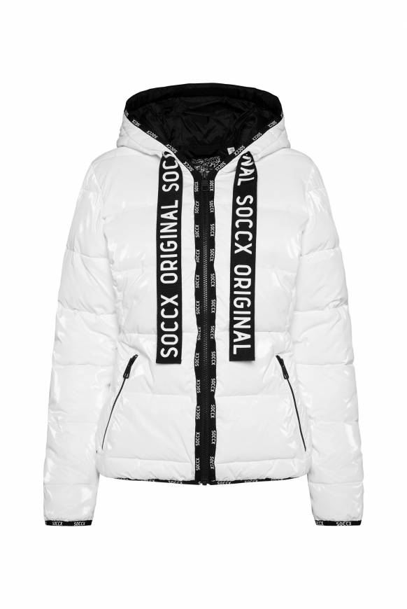 Soccx Glänzende Steppjacke mit Samt-Optik white Vierteljährliche Förderung