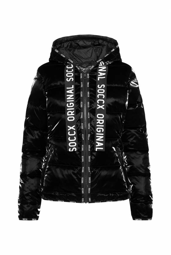 Soccx Glänzende Steppjacke mit Samt-Optik black Bis zu 55% Rabatt