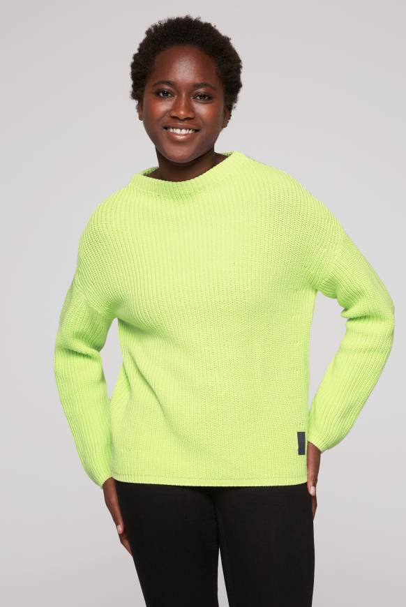 Soccx Rippstrickpullover Stone Washed yellow lime Kostenloser Versand international