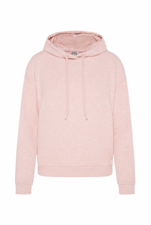 Soccx Basic Hoodie aus Flauschstrick rose blush Im Verkauf