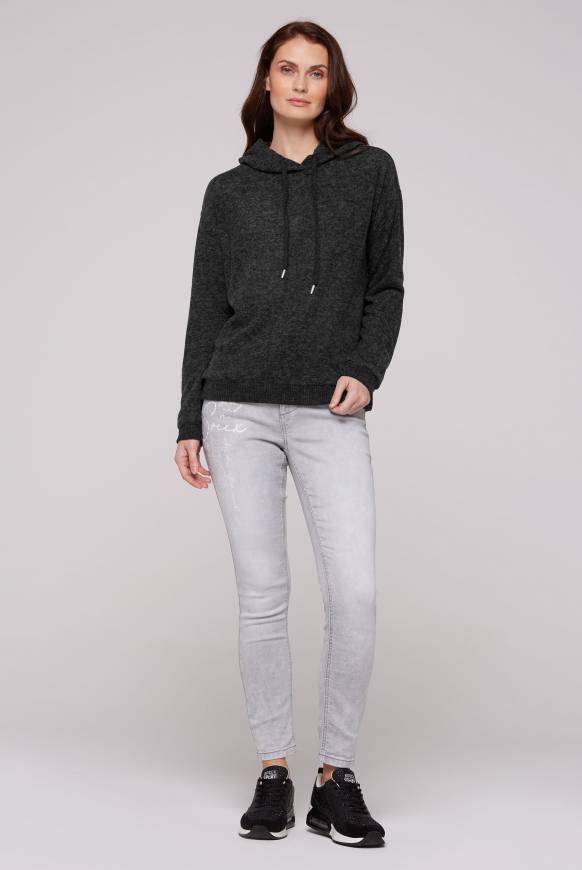 Soccx Basic Hoodie aus Flauschstrick black zollfrei