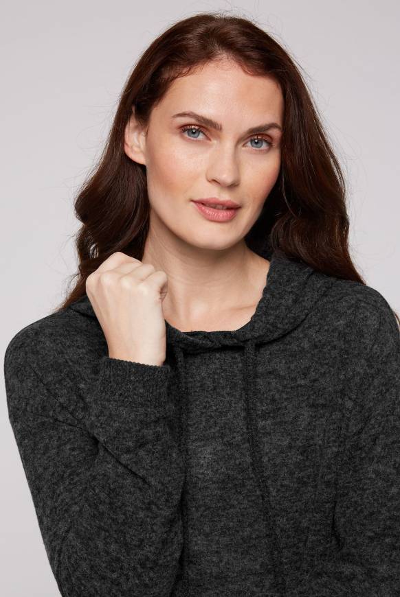 Soccx Basic Hoodie aus Flauschstrick black zollfrei