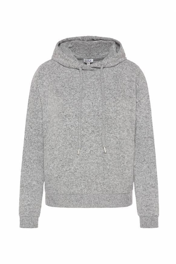 Soccx Basic Hoodie aus Flauschstrick grey melange 50% Rabatt für begrenzte Zeit