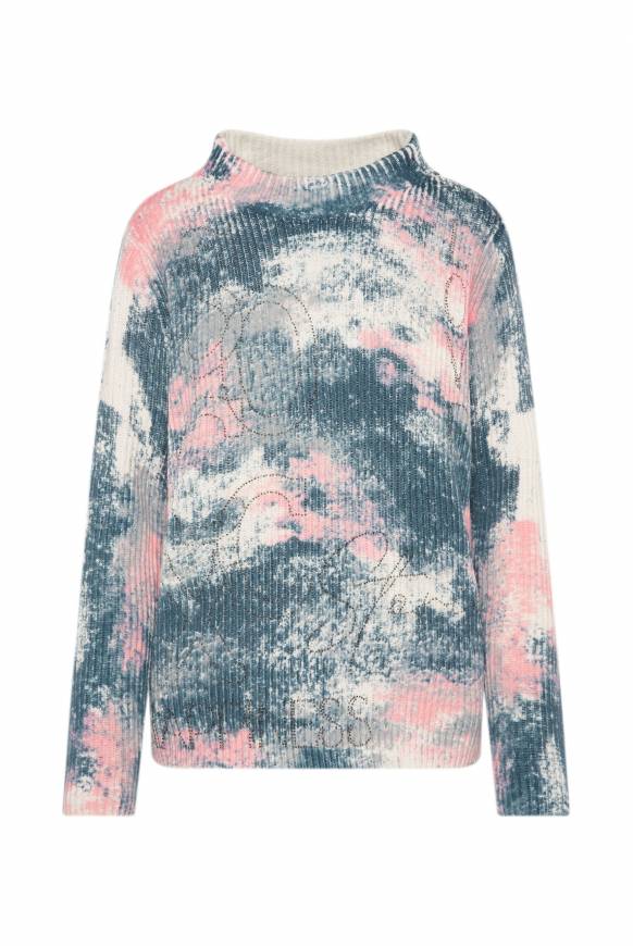 Soccx Rippstrickpullover mit All Over Print cold grey Rabatte dieses Monats