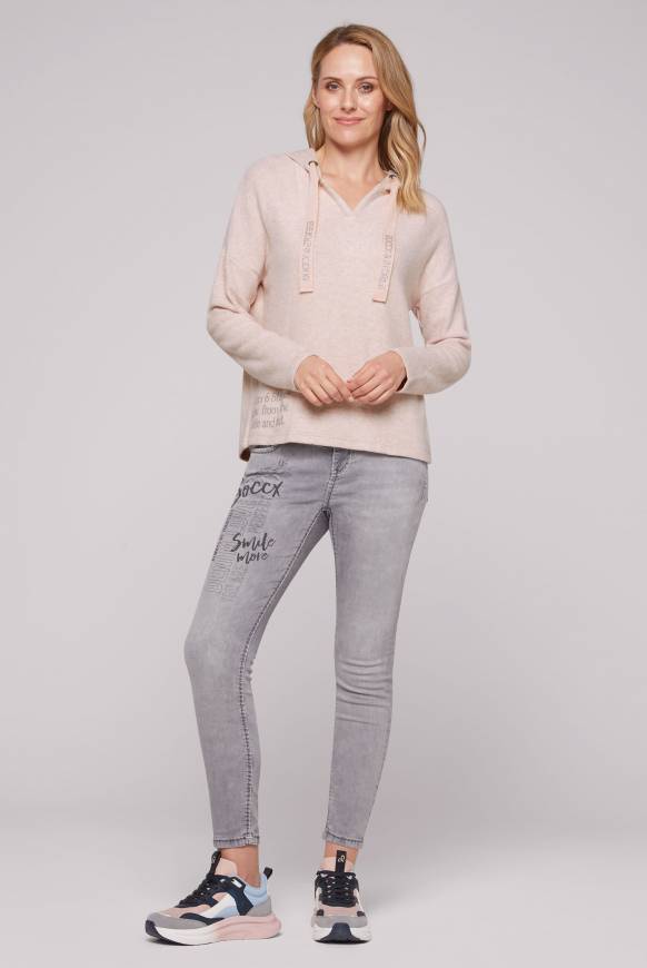 Soccx Kapuzenpullover aus Flauschstrick rose blush Outlet