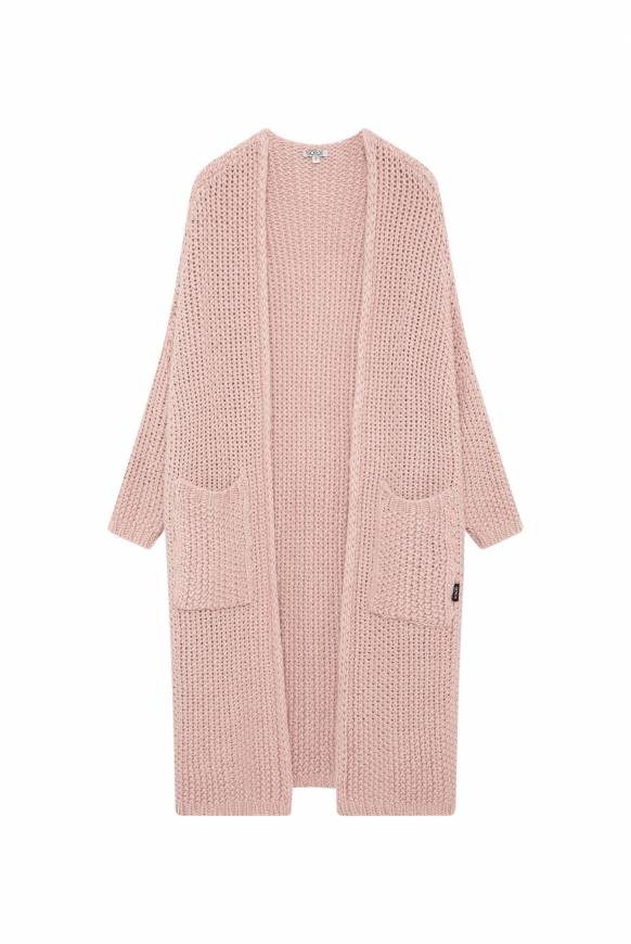 Soccx Langer Cardigan mit Perlmuster rose blush Auslauf